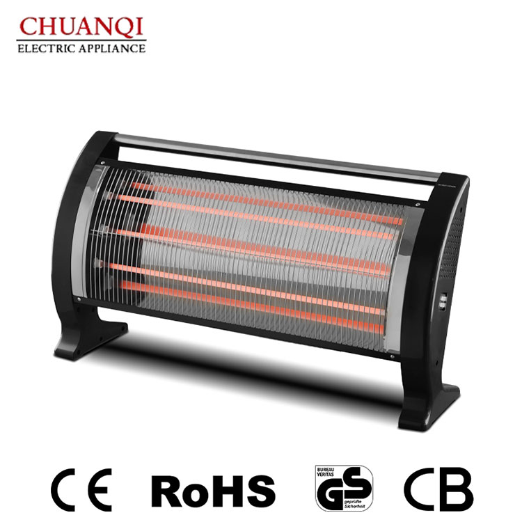 2000 W 2 suurt toru ja 2400 W 3 väikest toru Quartz Heater Plus koos käepidemega